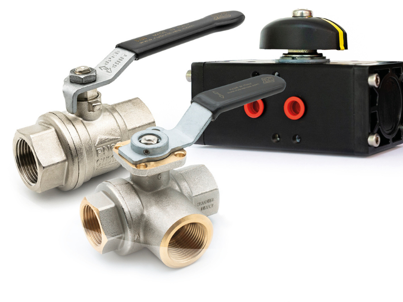 Bonomi Industries recommended product for industrial application (EA Pneumatic Actuator, S.33 ball valves, 3-way brass ball valves)