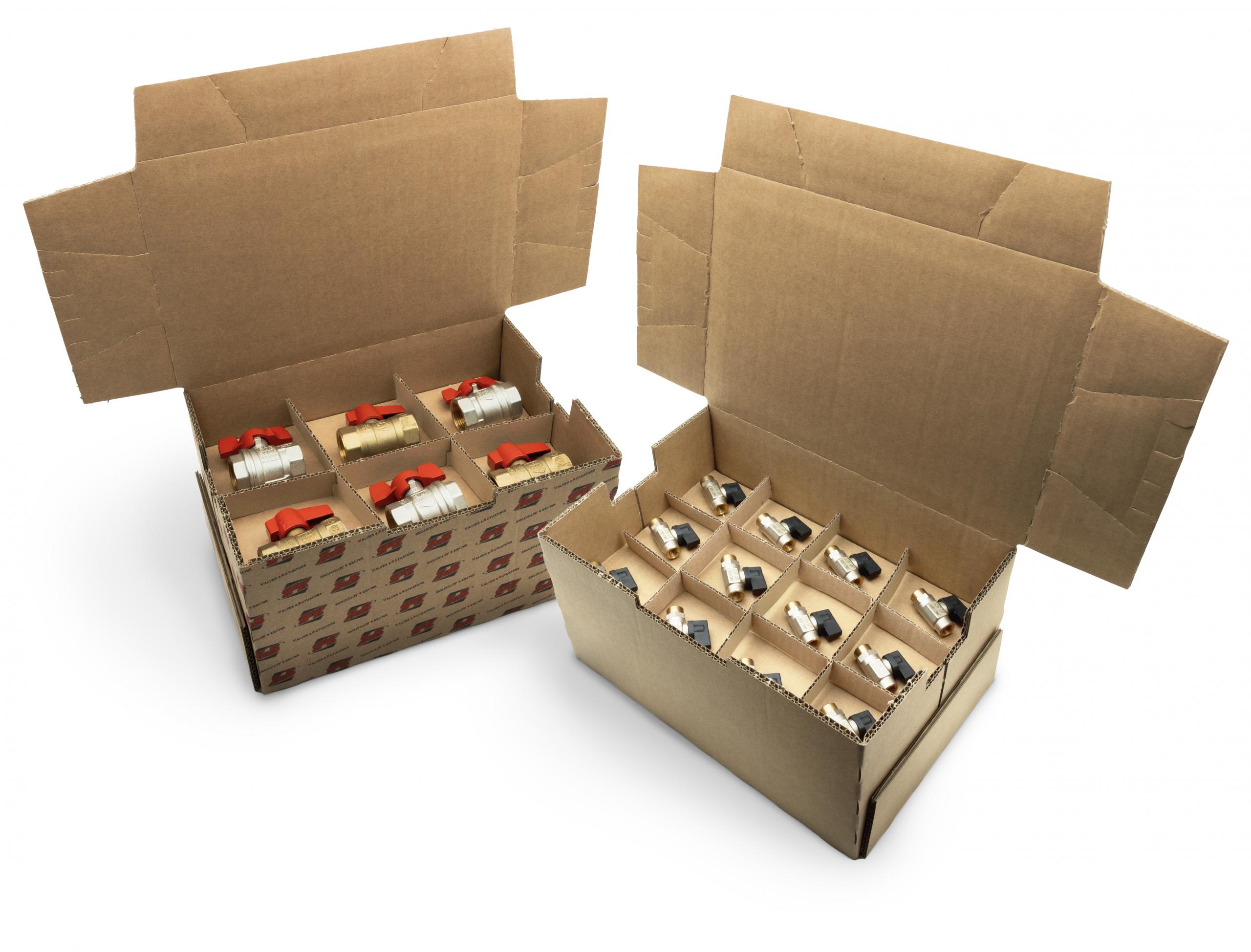 cardboard dividers in sustainable rubinc packaging